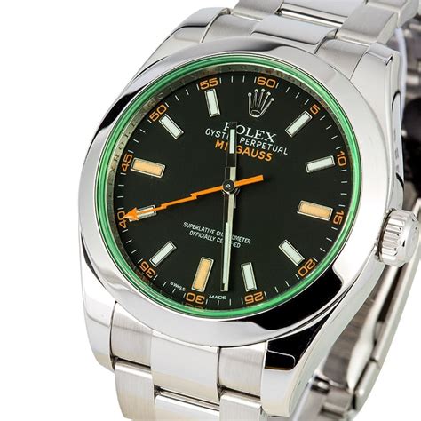 rolex milgauss green sapphire crystal|Rolex Milgauss 11640 price.